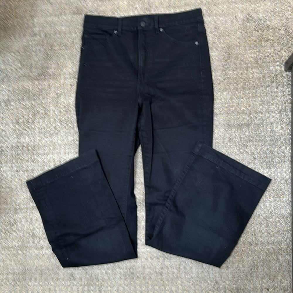 Black Super High Rise Bootcut Jeans. Size 8R